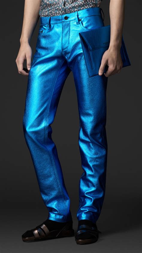 blue burberry pants